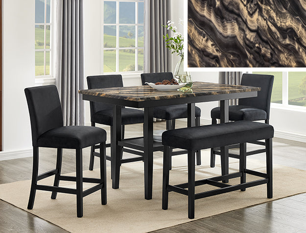 Marble Counter-Height Dining Set