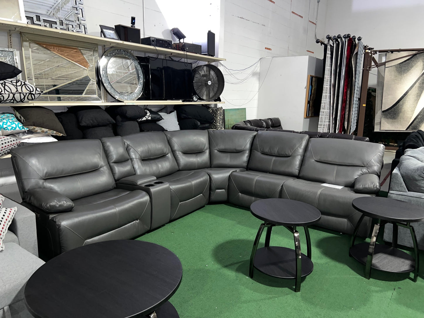 Gray Power Reclining Sectional
