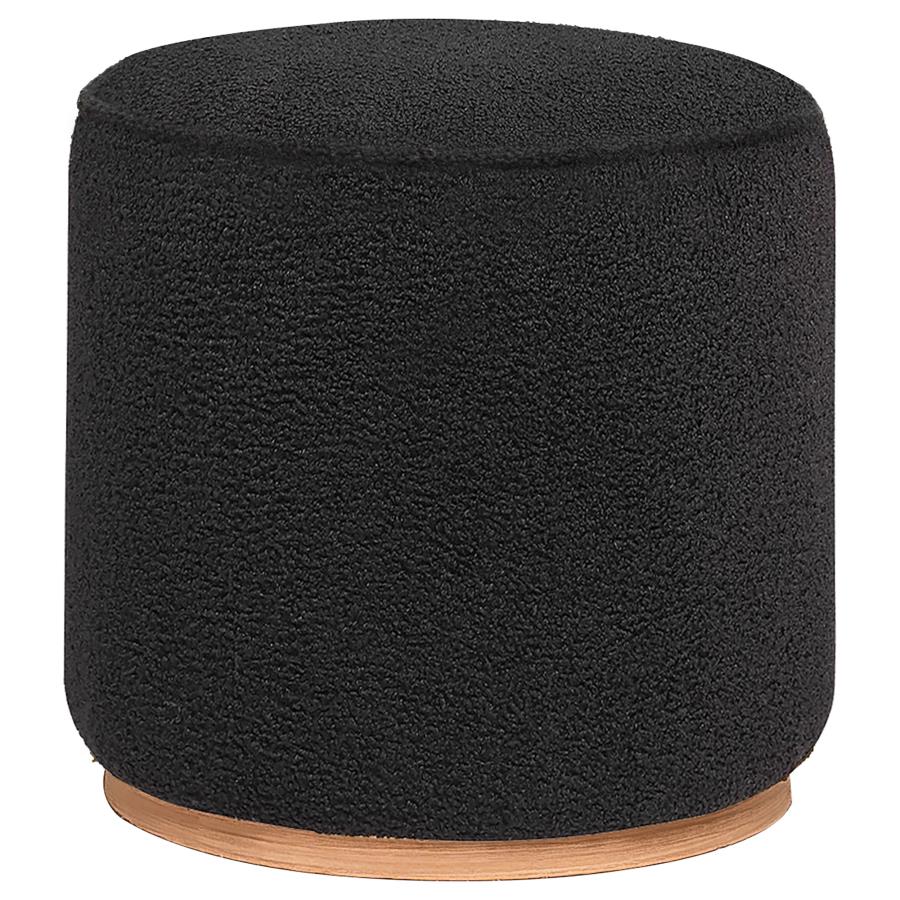 Zena Faux Sheepskin Round Ottoman