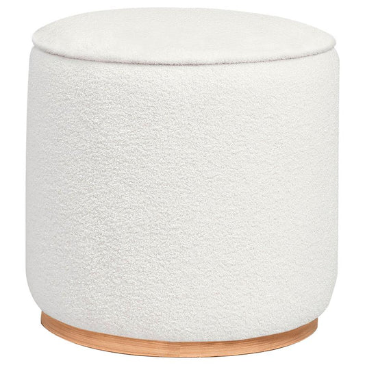 Zena Faux Sheepskin Round Ottoman