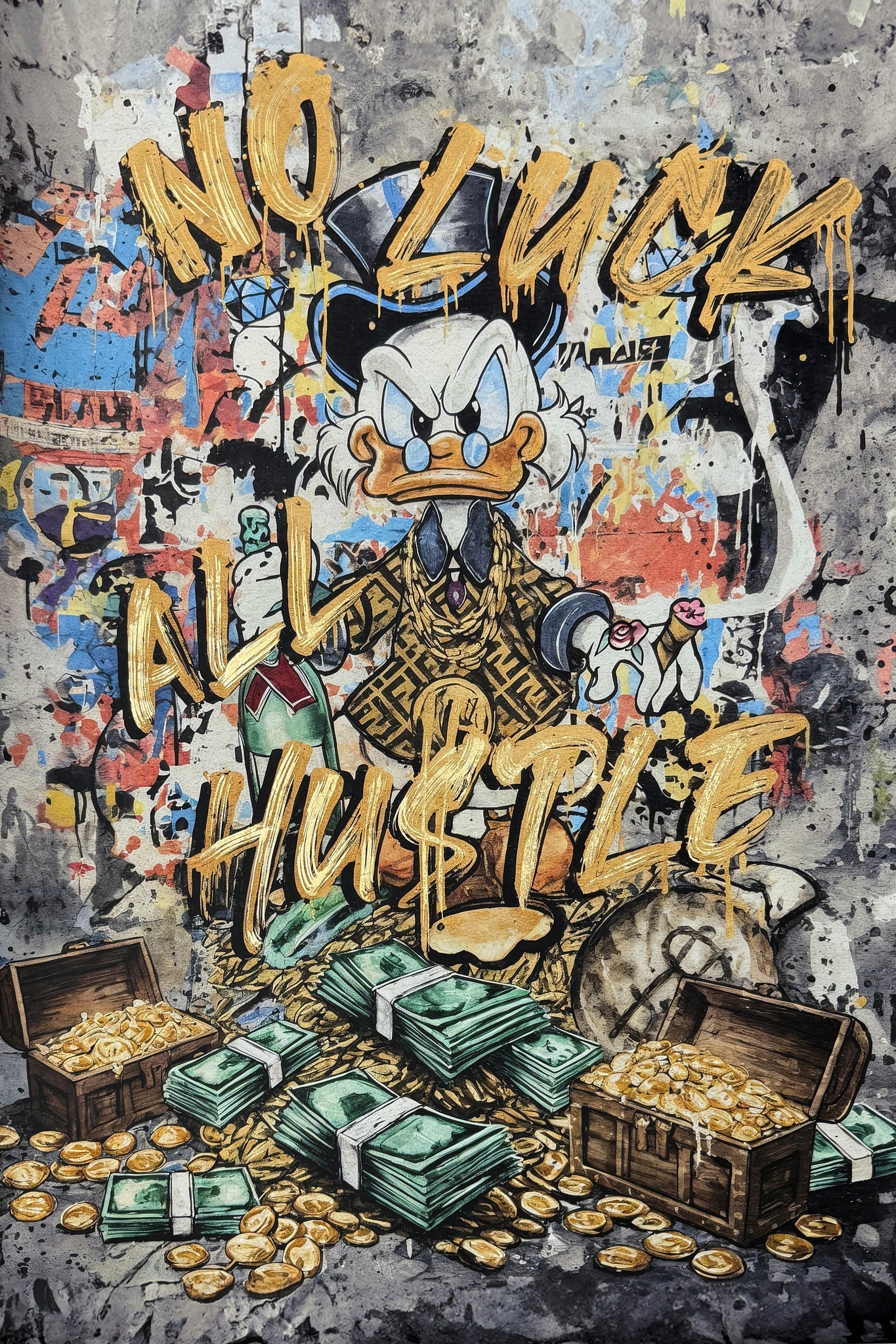 Hustle Hard Glass Wall Art