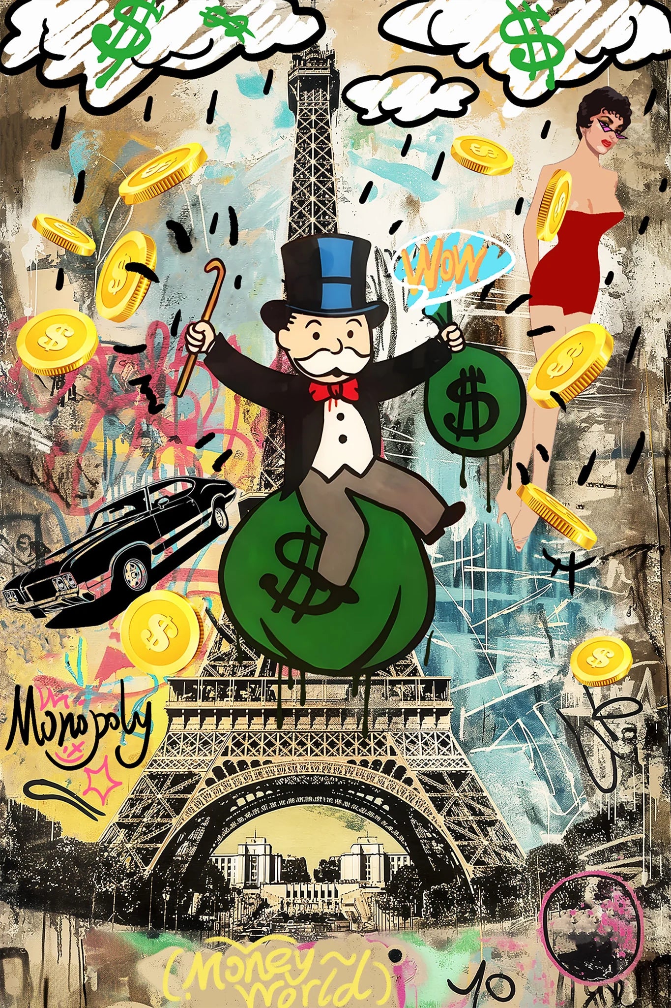 Monopoly Man Glass Wall Art