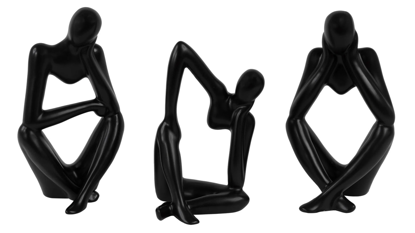 3pc Figurine Sculptures Set Decor