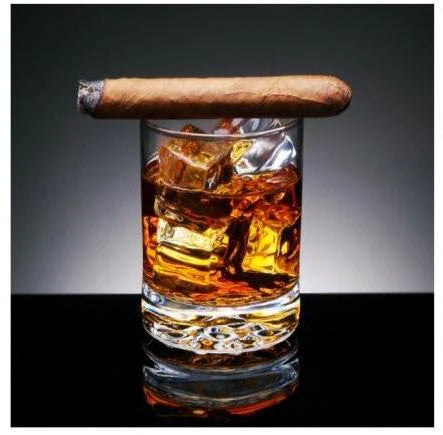 Whiskey w/ Cigar Glass Wall Art