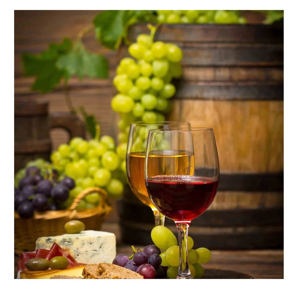 Wine Cups Barrel Kitchen Glass Wall Art