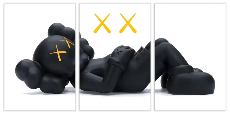 3pc Laying Clown Glass Wall Art