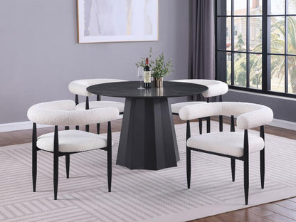 Camden 5-piece Round Faux Marble Top Dining Set