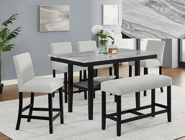 Marble Counter-Height Dining Set