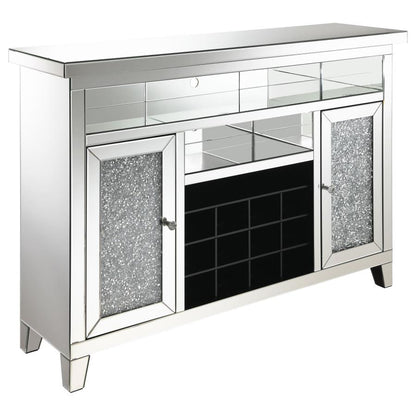 Melinda 2-door LED Mirrored Wine Storage Bar Cabinet