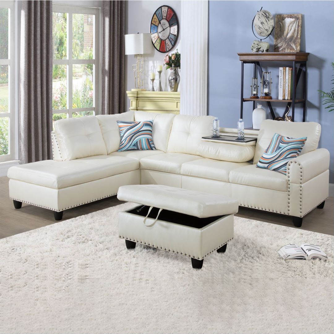 Pearl White Sectional