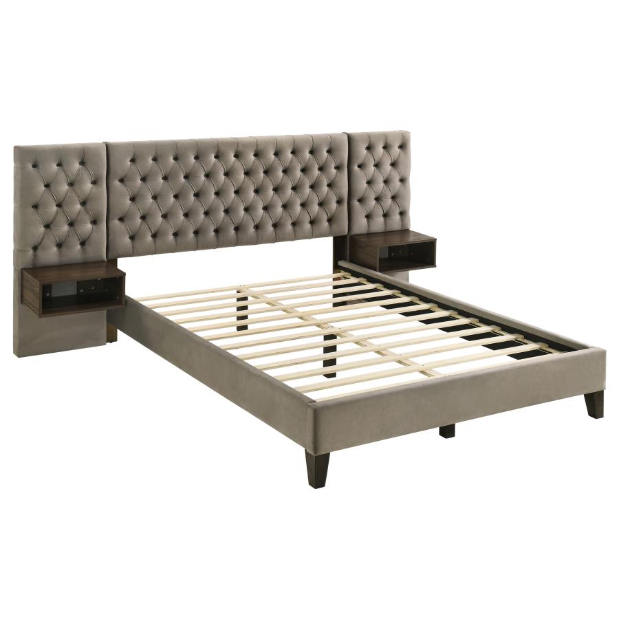 Marley Upholstered Queen Platform Bed with Headboard Panels