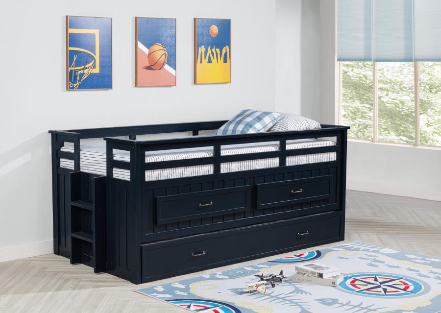 Carlsbad Wood Twin Captains Bed With Trundle