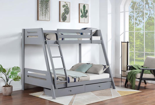 Trisha Wood Twin Over Full Bunk Bed with Storage Drawers