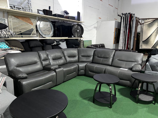Gray Power Reclining Sectional