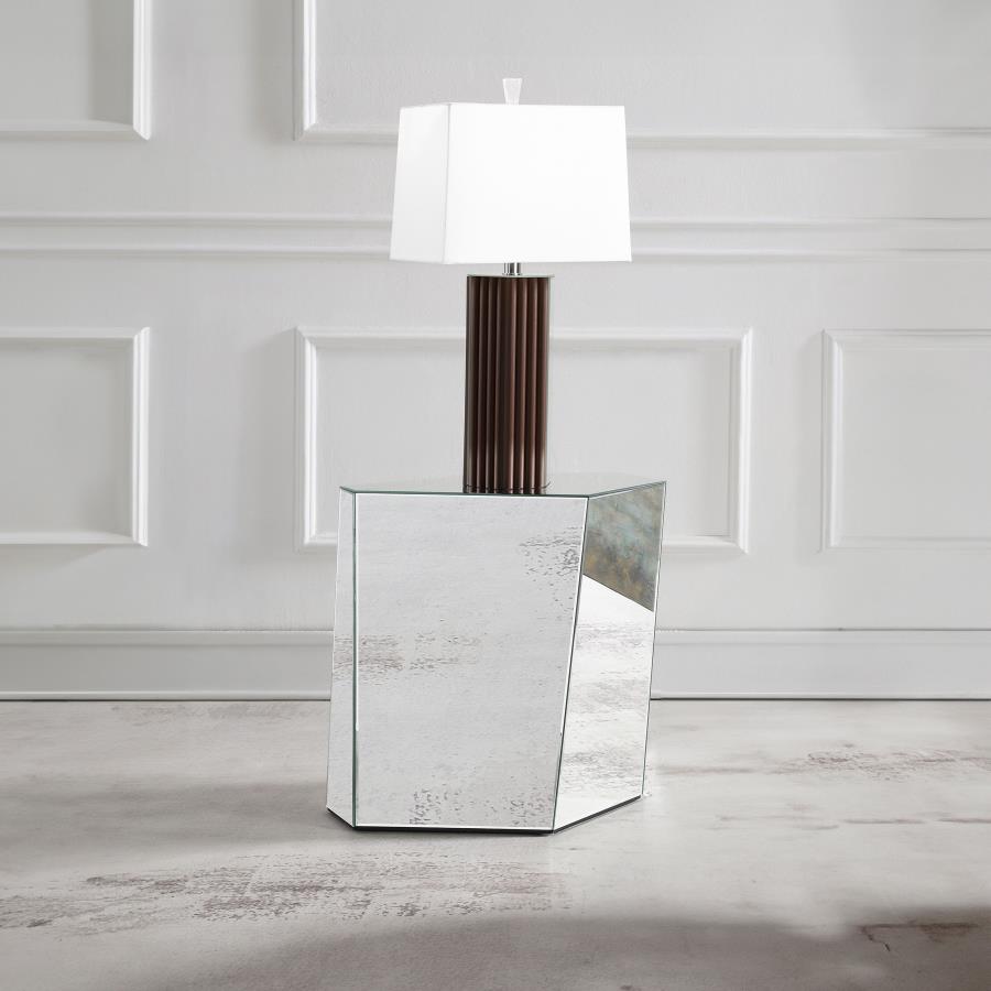 Capella Mirrored Abstract Geometric Accent Table Set