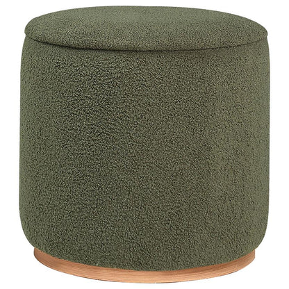 Zena Faux Sheepskin Round Ottoman