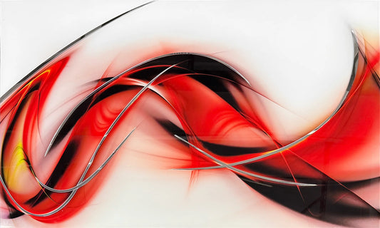 Abstract Acrylic Inlay Red Glass Wall Art