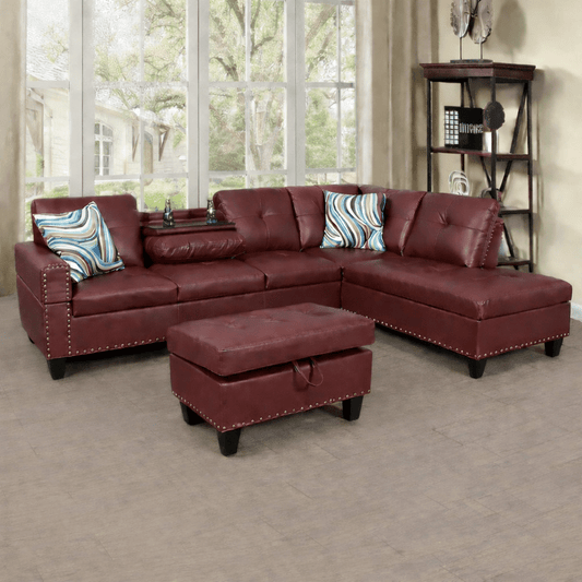 Red PU Sectional