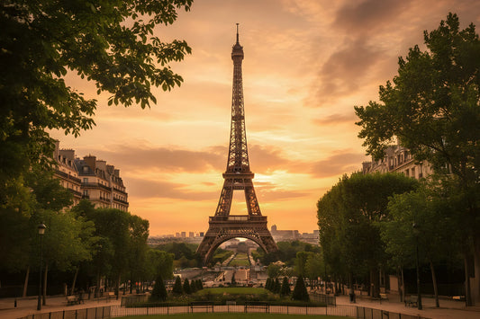 Paris Golden Hour Glass Wall Art