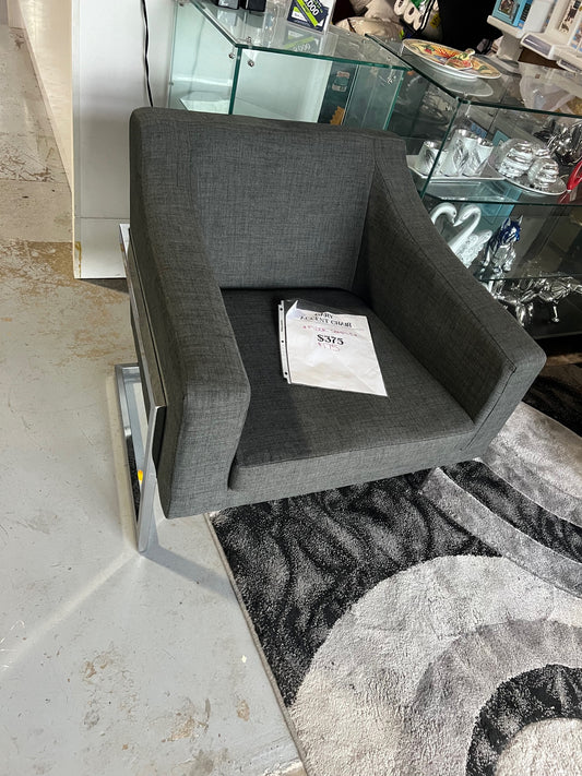 Gray Fabric Accent Chair