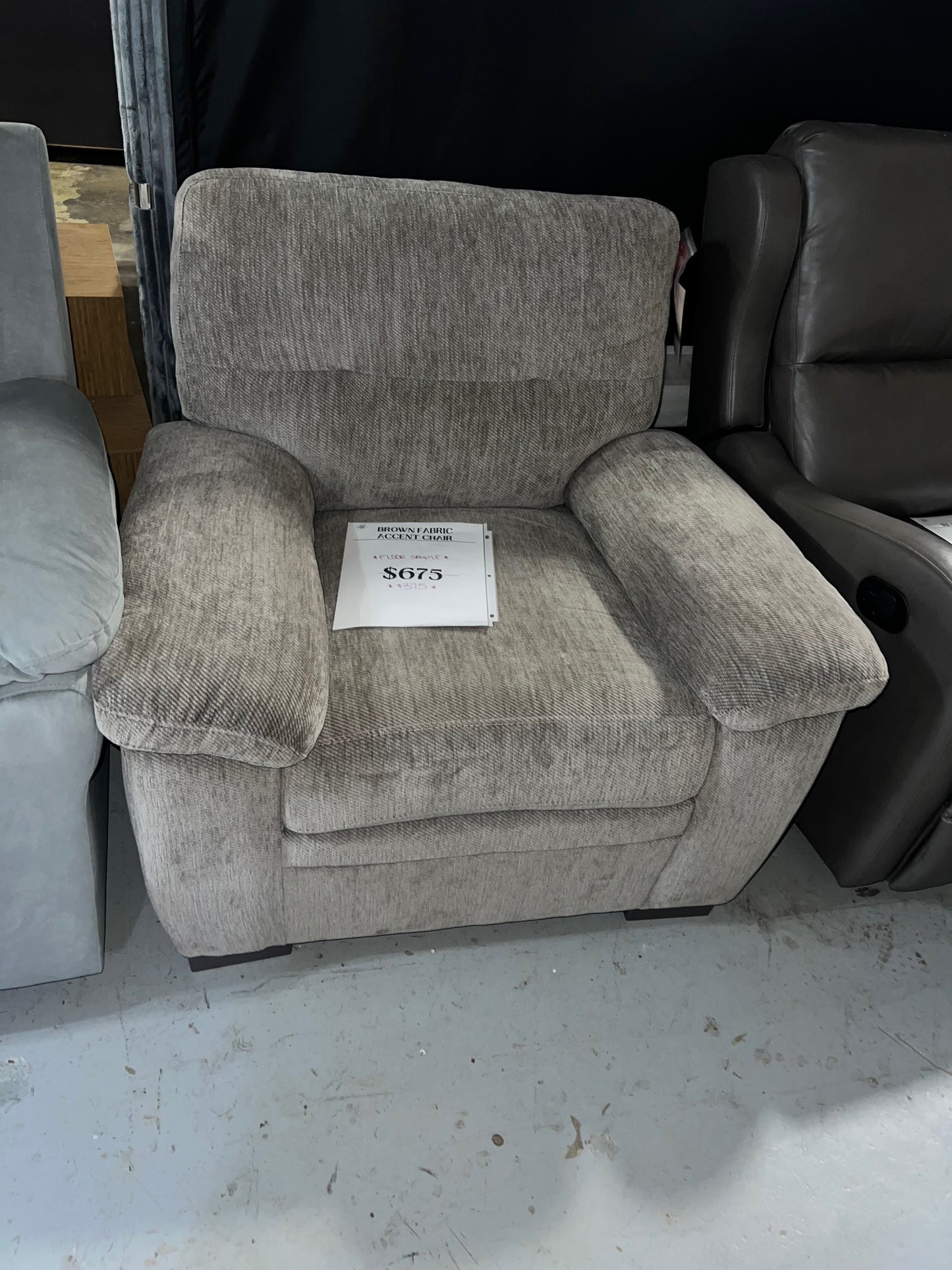 Brown Fabric Accent Chair