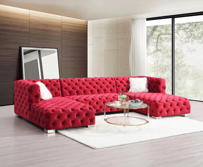 Quinn Velvet U-Shape Sectional