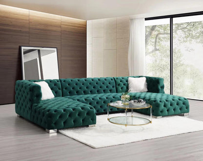 Quinn Velvet U-Shape Sectional