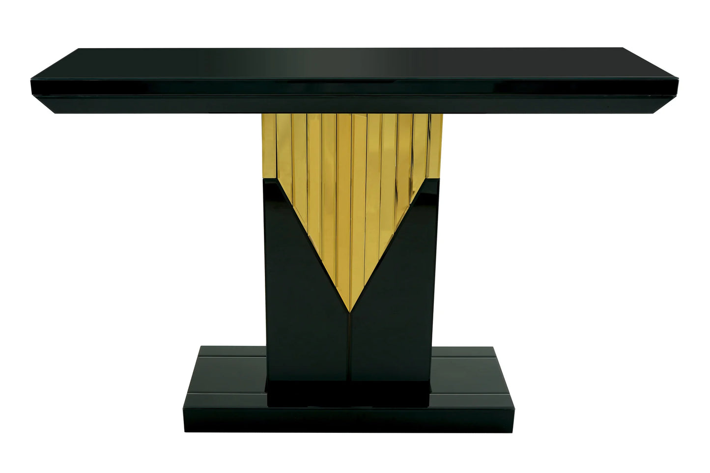 Black & Gold Mirror Console Table