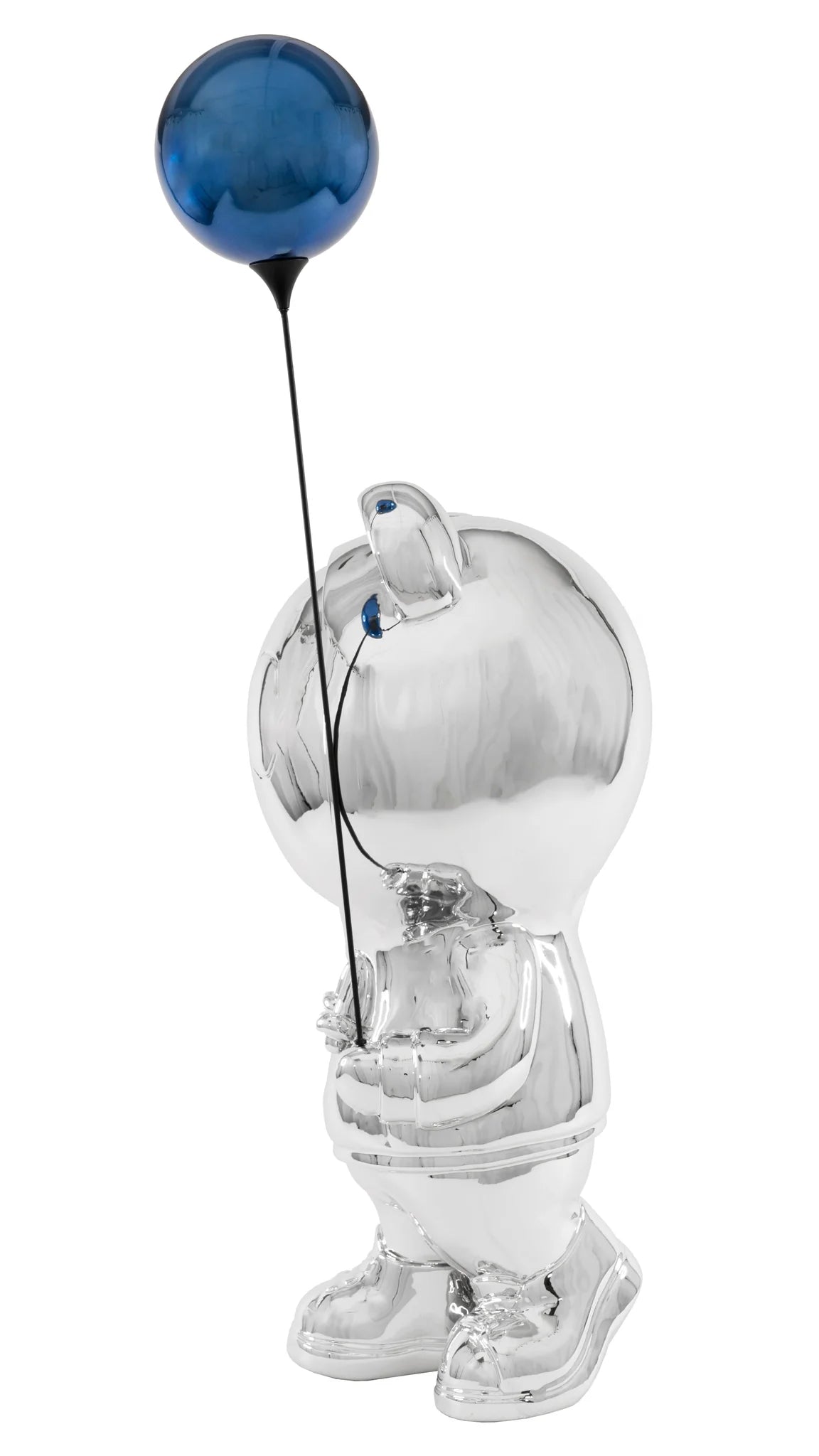 Chrome Bear Standing Balloon Sculpture