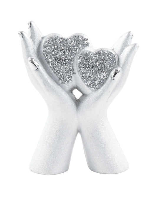 Hands Holding Diamond Hearts Decor