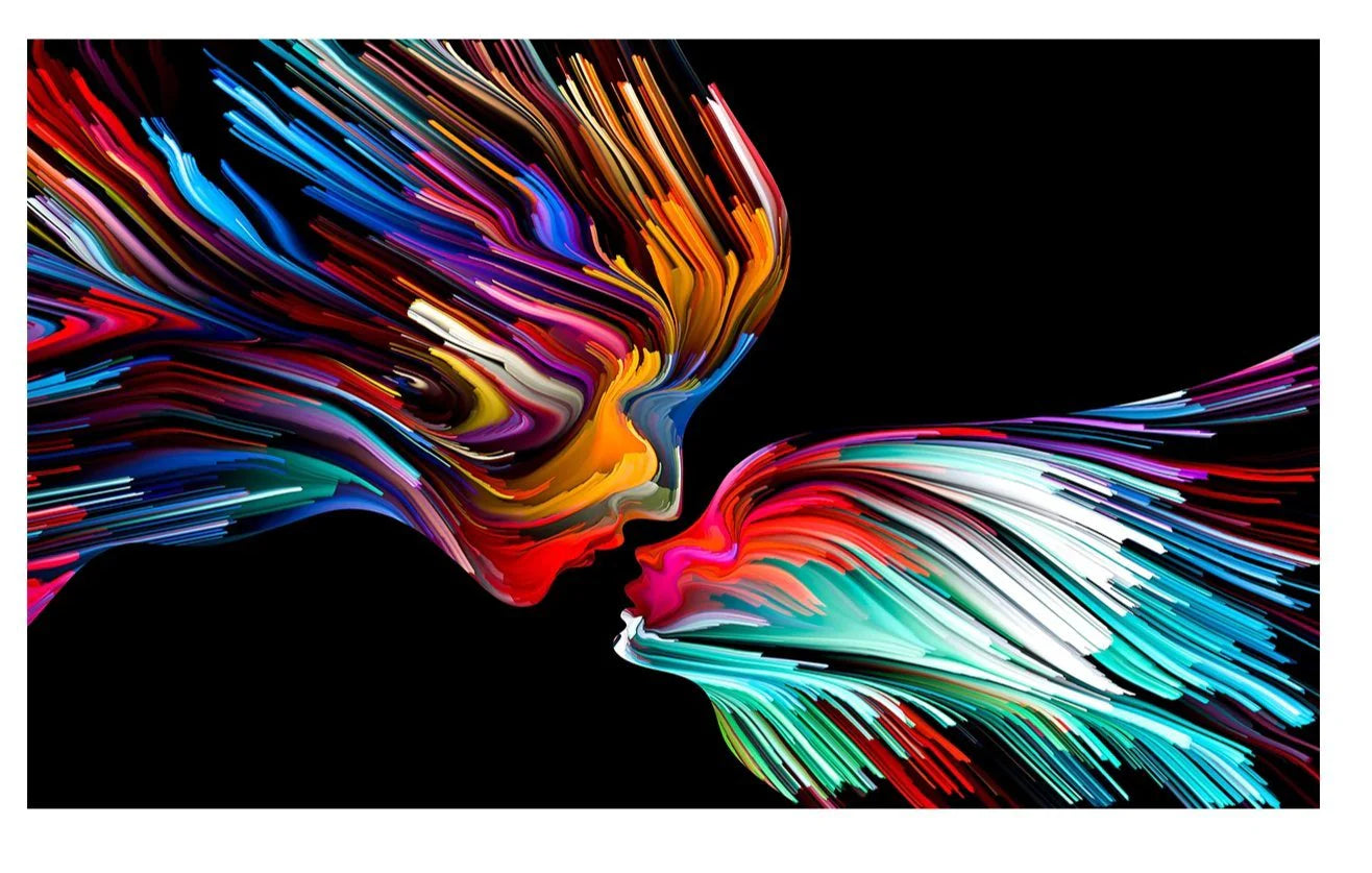Rainbow Couple Glass Wall Art