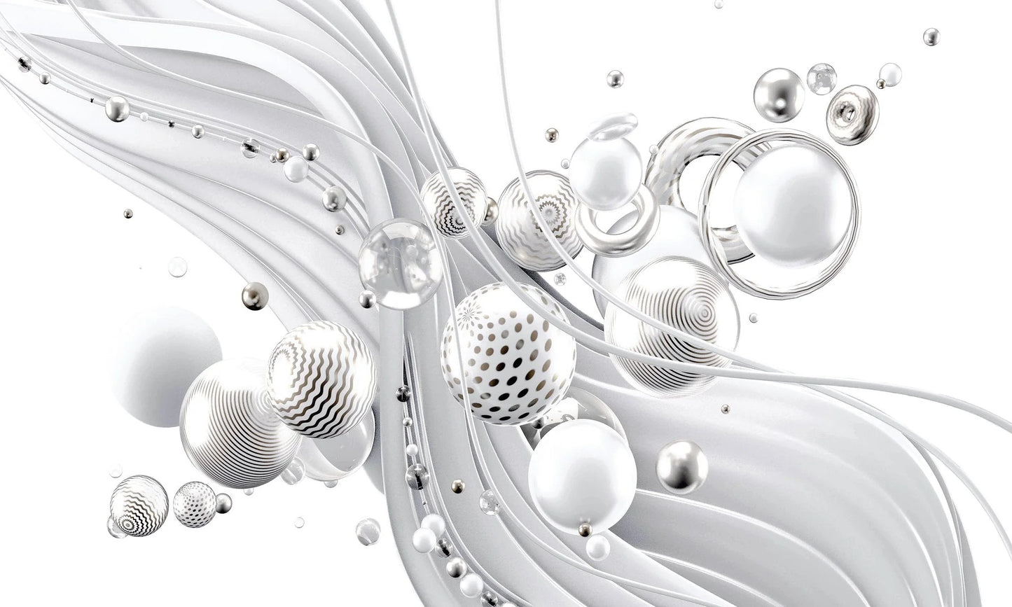 White Abstract Glass Wall Art