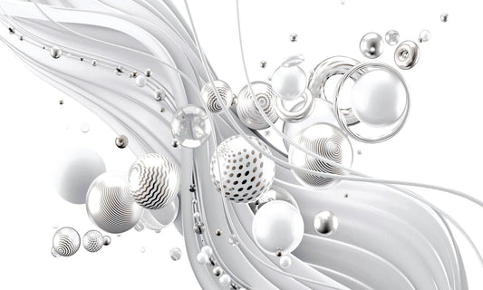 White Abstract Glass Wall Art