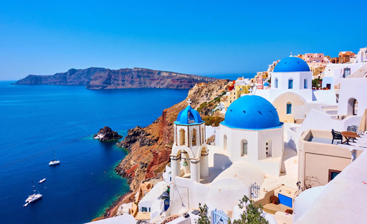 Greece Glass Wall Art