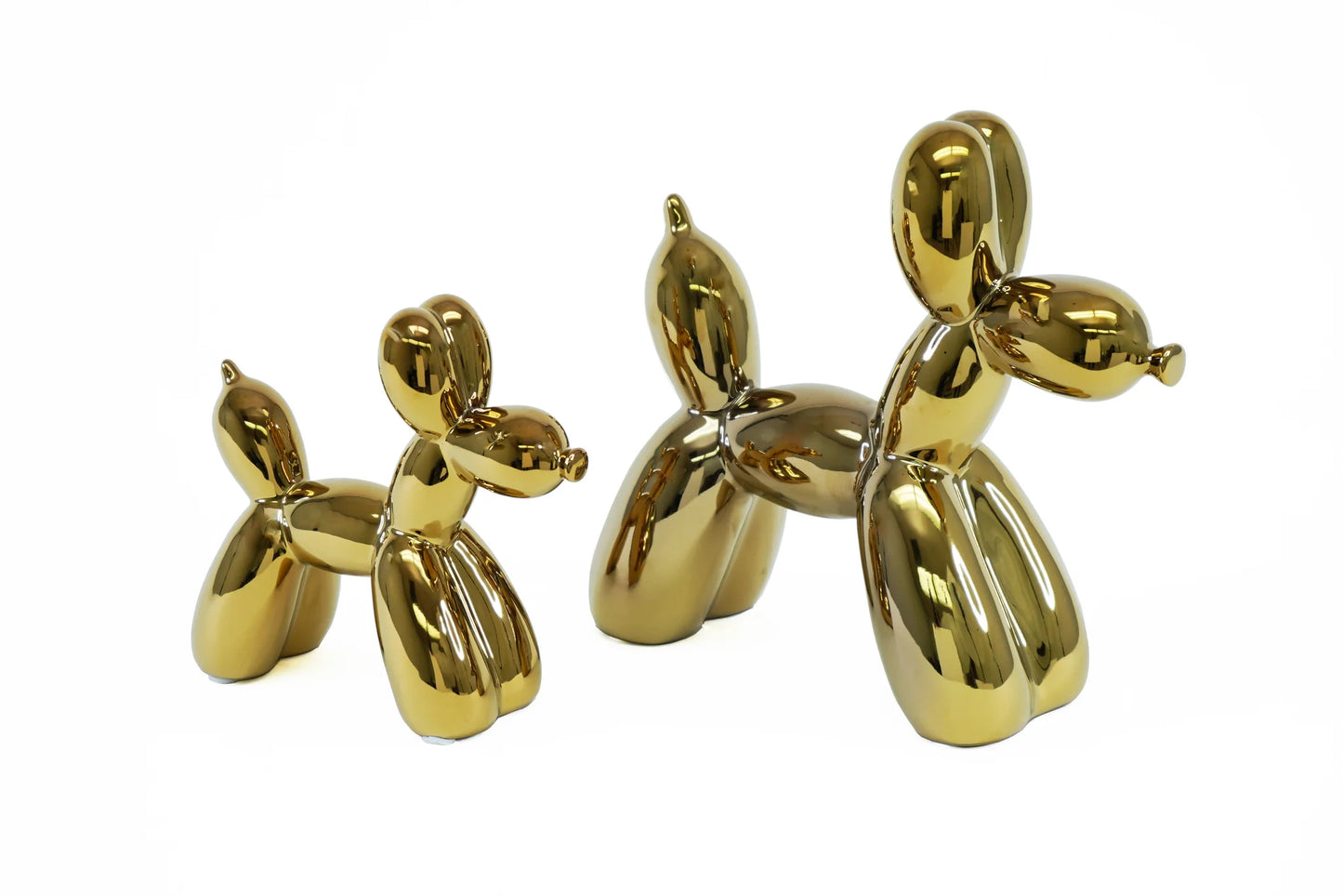 2pc Ceramic Dog Balloon Sculptures Set