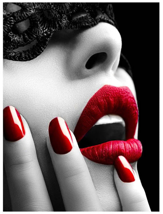 Women w/ Red Accents Glass Wall