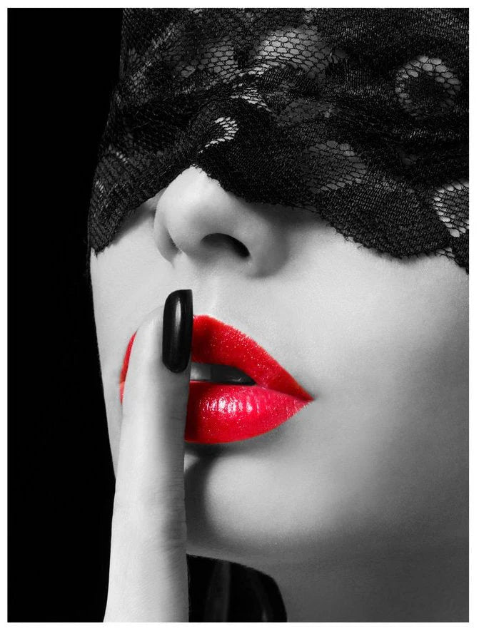 Women w/ Red Accents Glass Wall