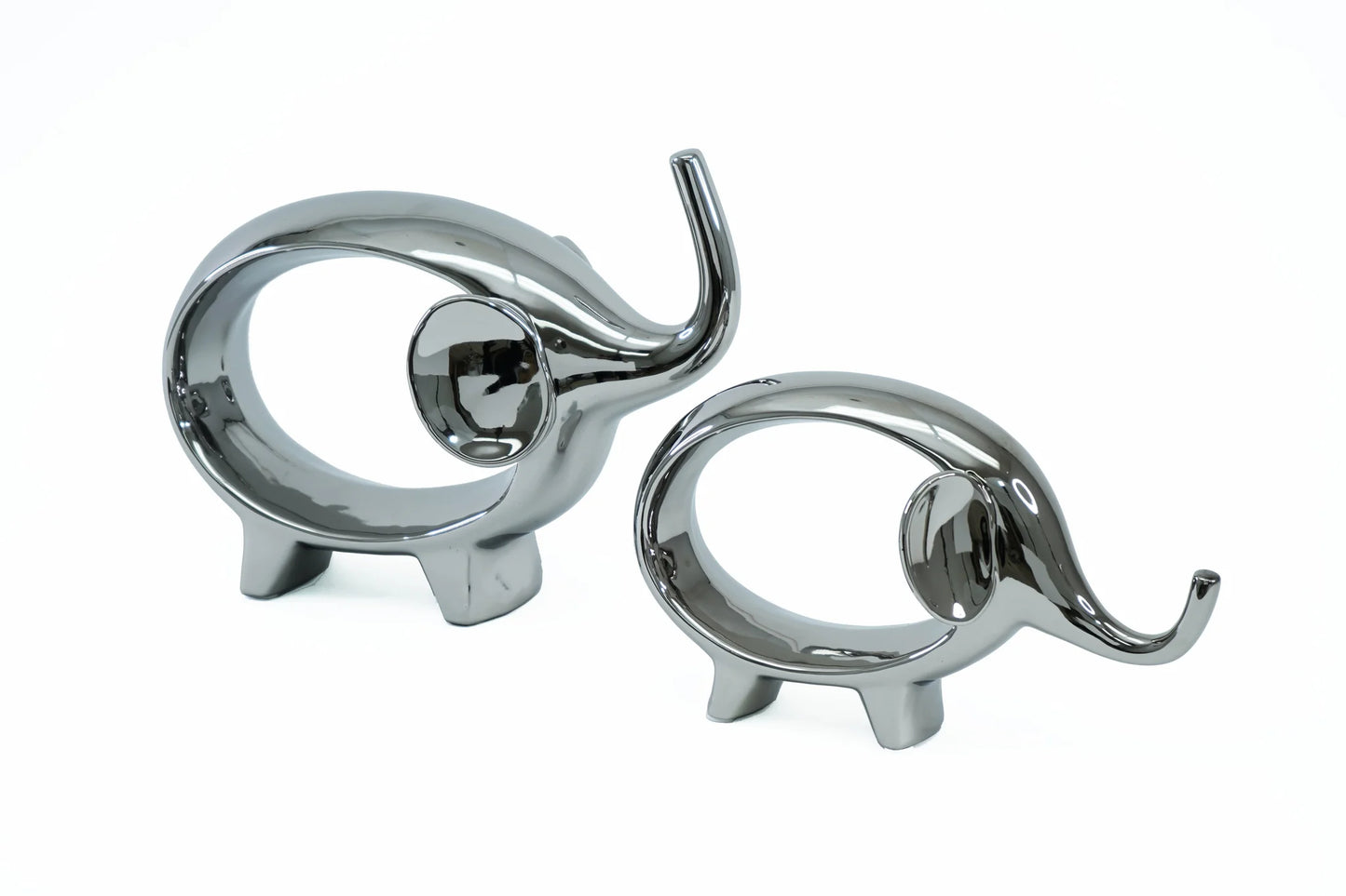 2pc Elephant Sculpture Set