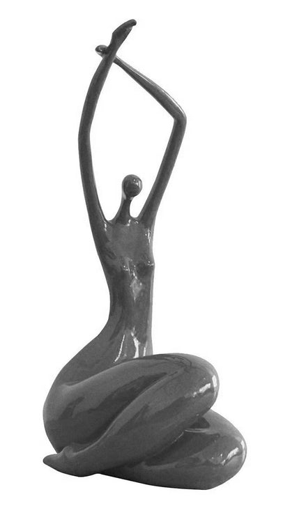 Sitting Hands Up Woman Sculpture