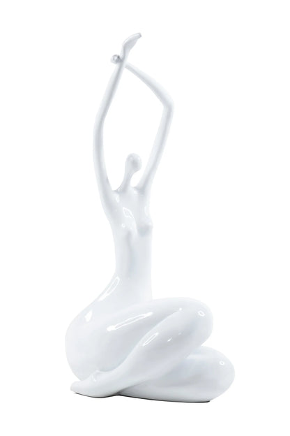 Sitting Hands Up Woman Sculpture