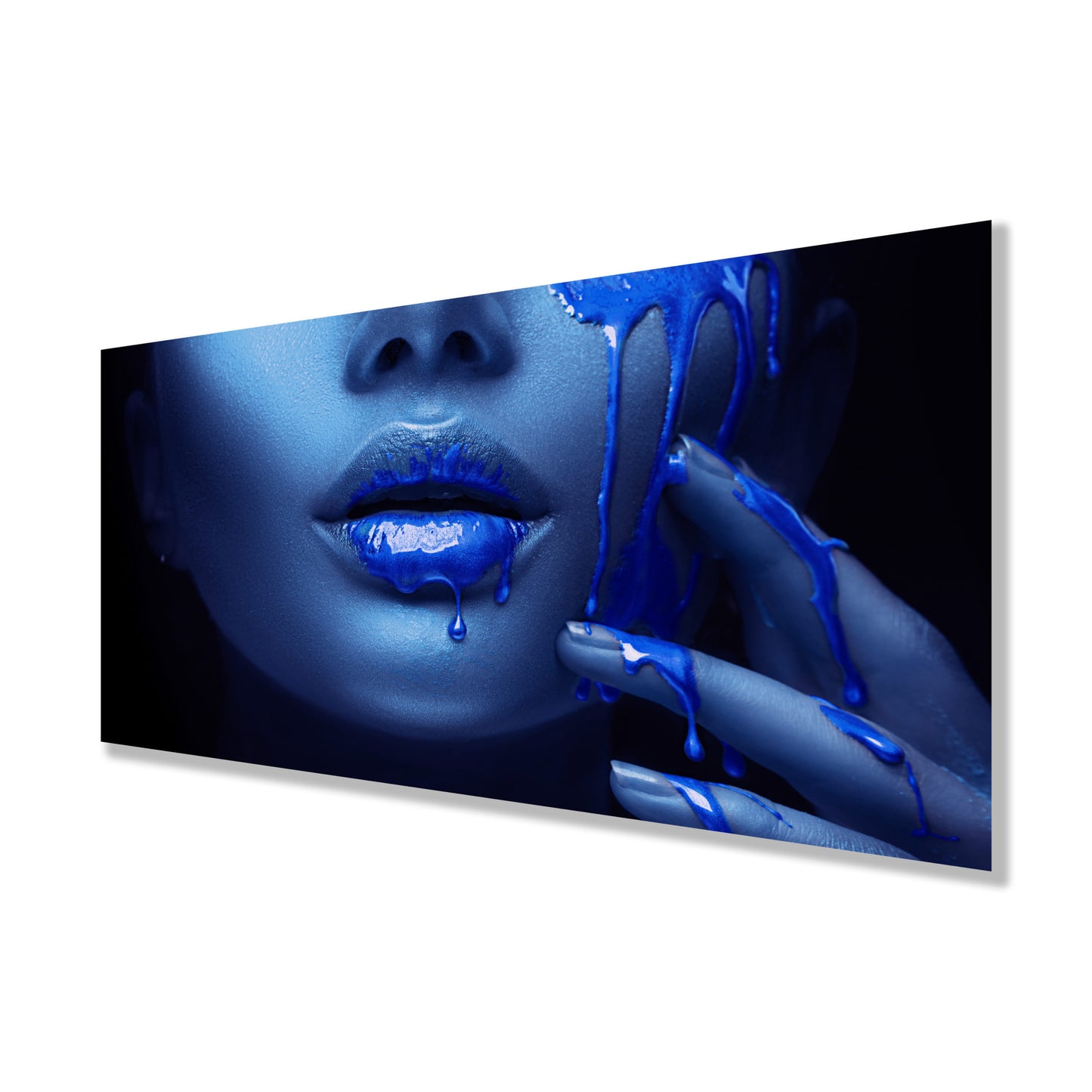 Blue Woman Glass Wall Art