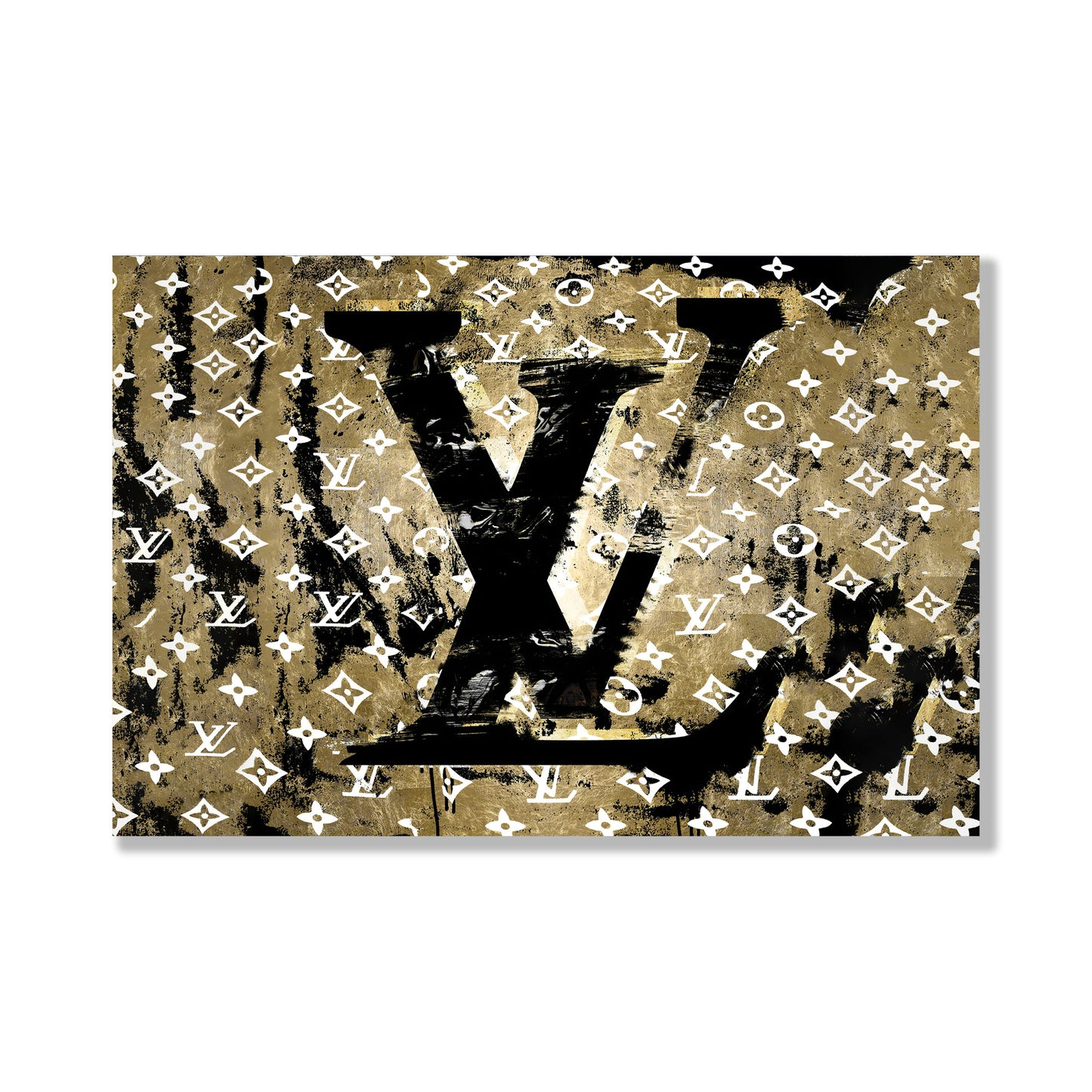 LV Black Glass Wall Art