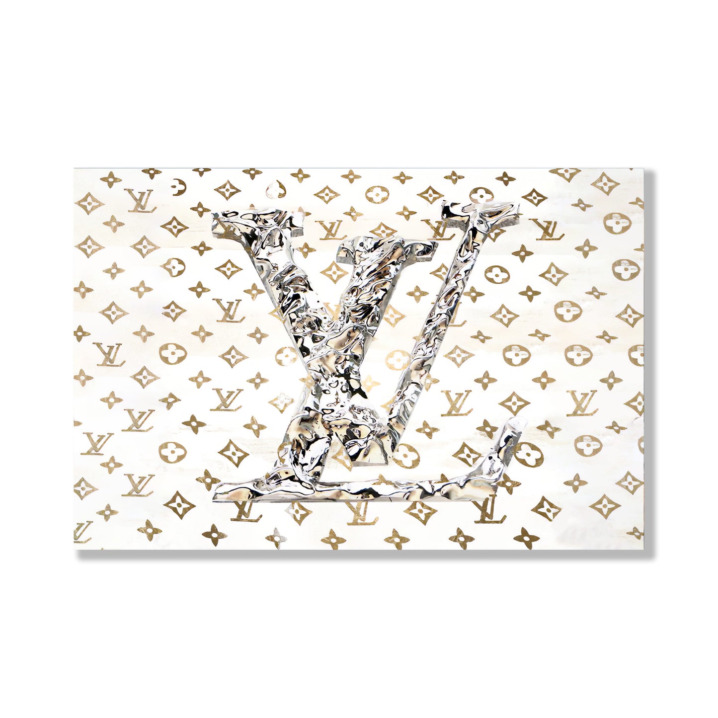 LV White Glass Wall Art