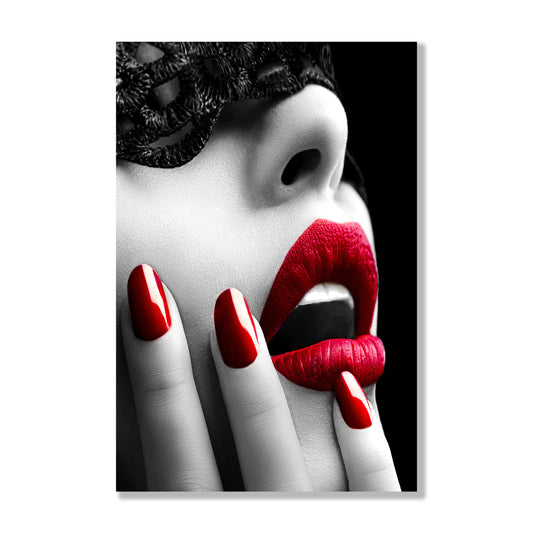 Red Lips Glass Wall Art