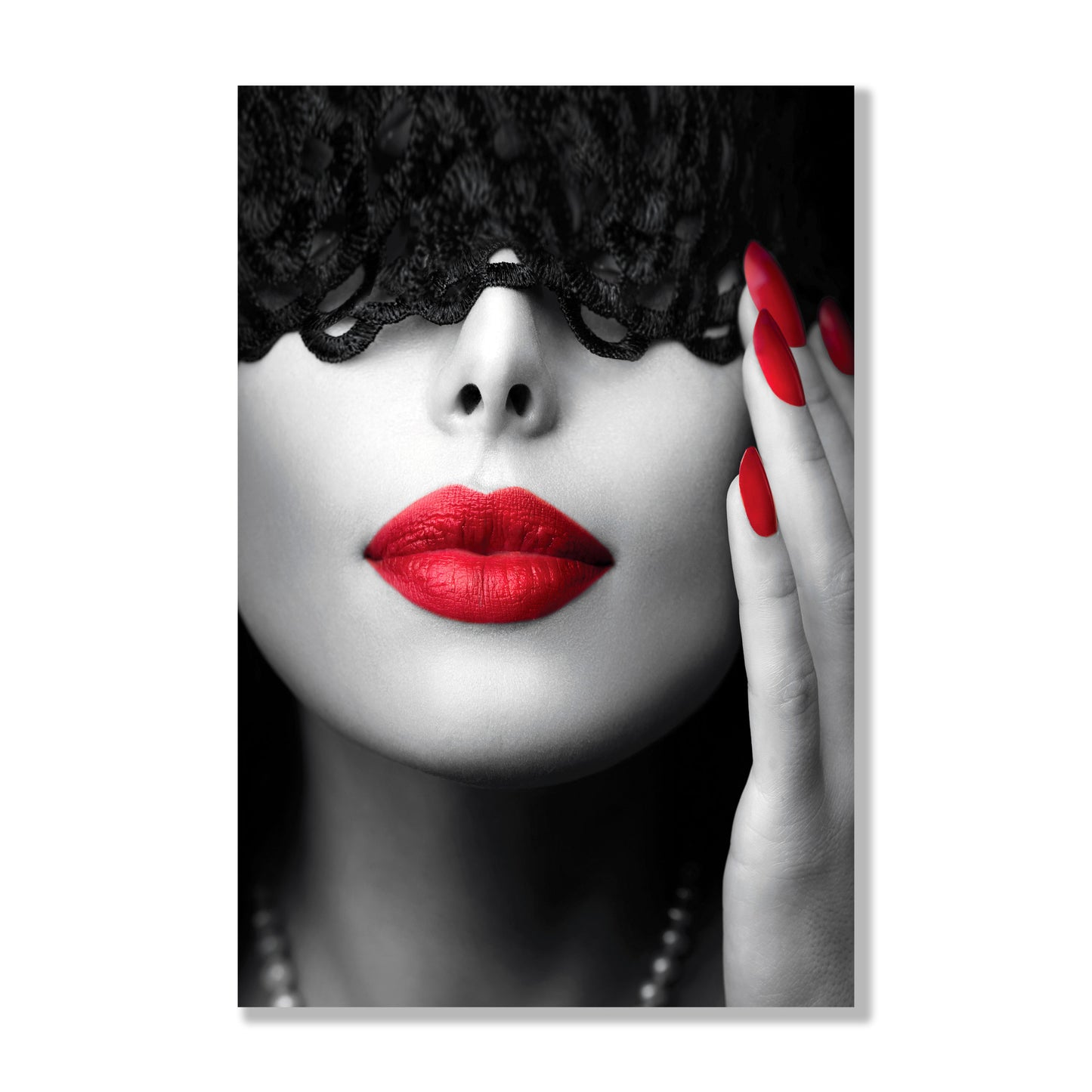 Red Lips Glass Wall Art