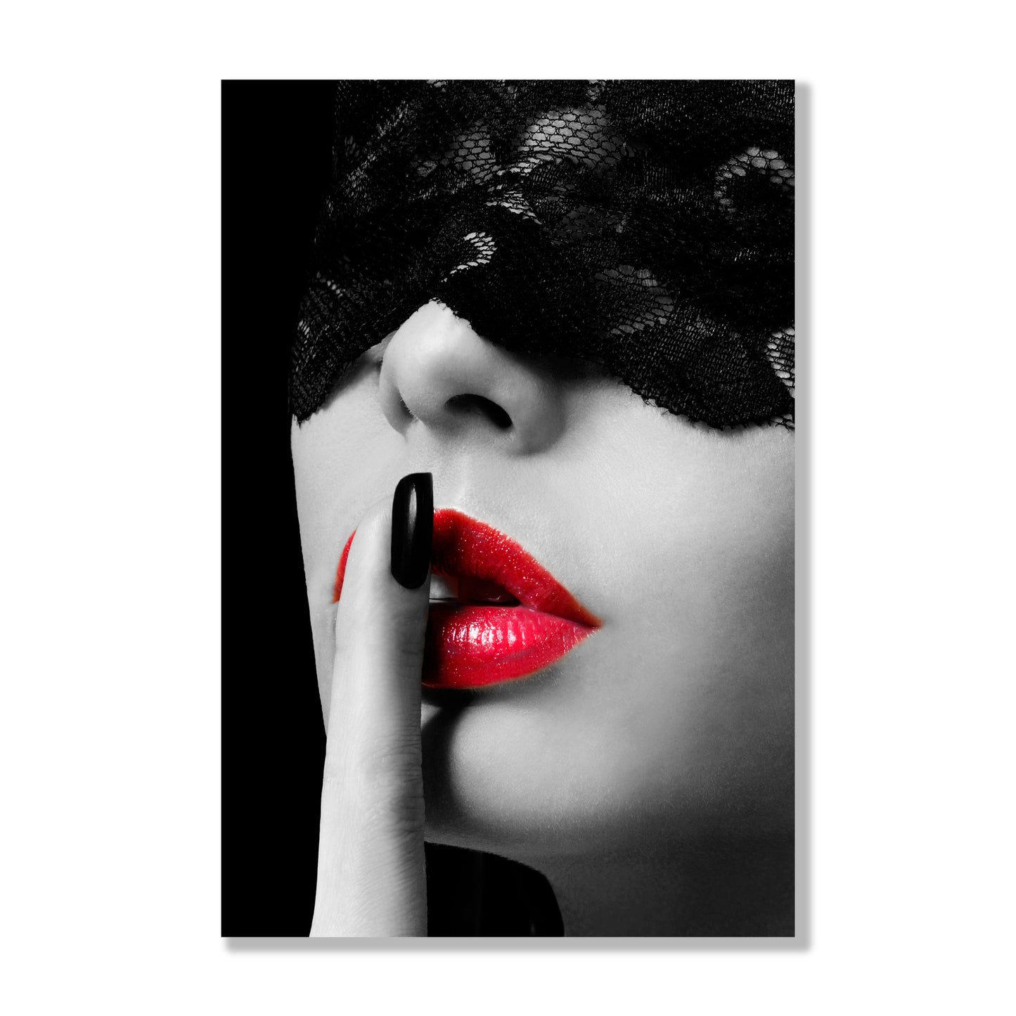 Red Lips Glass Wall Art