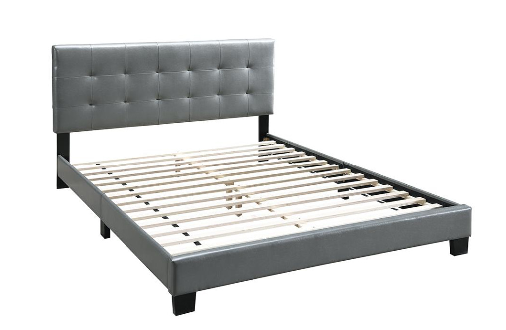 Platform Tufted Leatherette Bed Frame