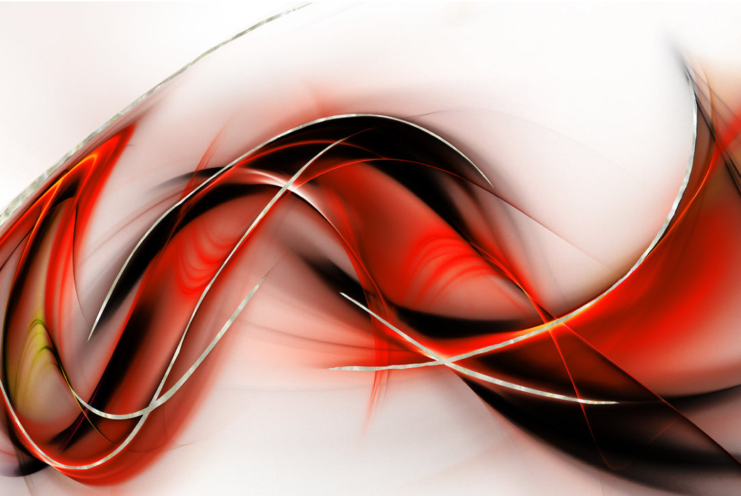 Red & Black Abstract Glass Art